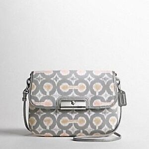 Coach Gray and Yellow Patterned Crossbody Bag